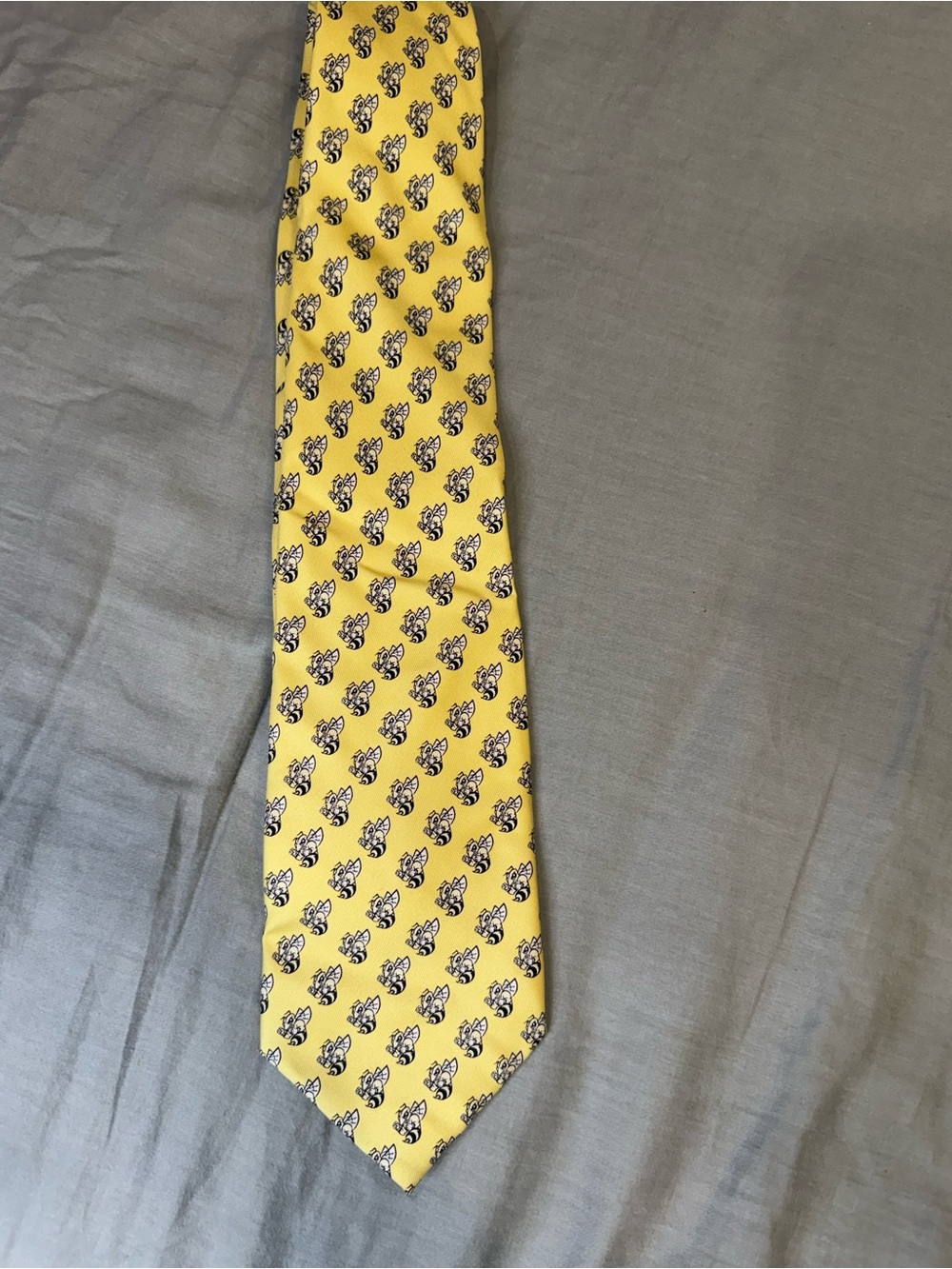 Yellow Hornet Patterned Men's Tie - Classic Bright Dress Tie